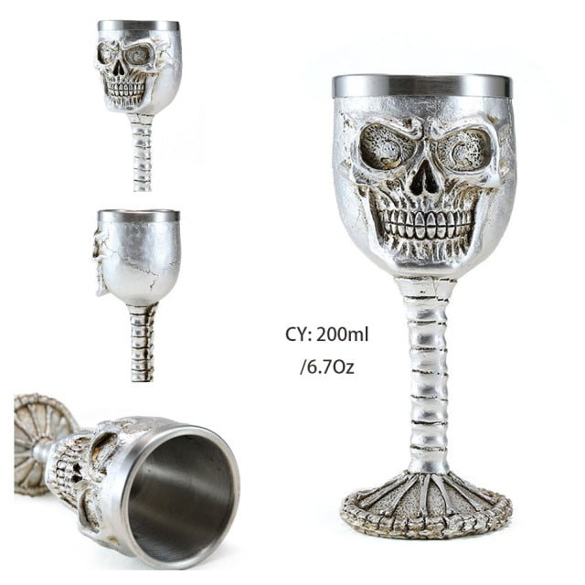 Stainless Steel Skull Gothic Wine Glass