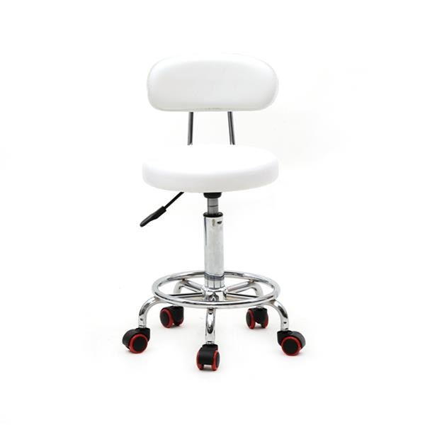 Round adjustable hairdressing chair hairdressing chair, suitable for home and office PU leather, sponge iron chrome material