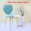 Modern Fashion Nordic Minimalist Coffee Cafe Chair Love Heart Shape Backrest Flannelette Soft Seat Metal Iron Art Leisure Chair