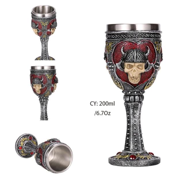 Stainless Steel Skull Gothic Wine Glass