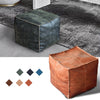 Moroccan PU Leather Pouf Embroider Craft Simple Sofa Ottoman Footstool Large 45cm Artificial Leather Unstuffed Cushion