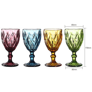 Multicolor Carved Goblet Wine Glass