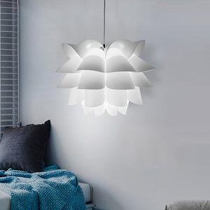 Nordic Creative White Lotus Flower Ceiling Pendant Light Shade Lampshade For Living Room Dining Room And Bedroom