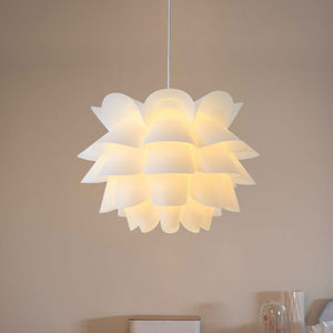 Nordic Creative White Lotus Flower Ceiling Pendant Light Shade Lampshade For Living Room Dining Room And Bedroom