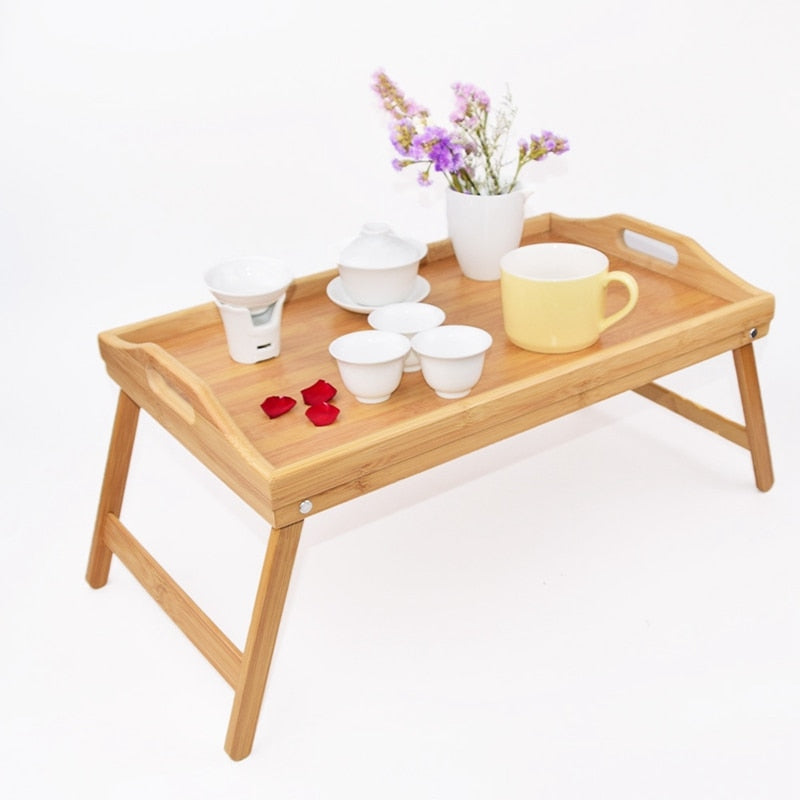 Portable Folding Bamboo Laptop Table