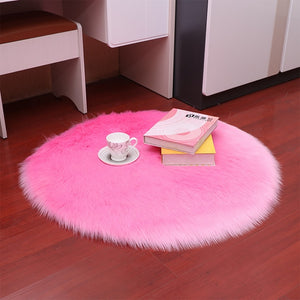 Round Soft Sheepskin Carpet for Living room Fluffy Faux Fur Wool Area Rugs Floor Mat White Modern Plush Carpets Rug Home Decor