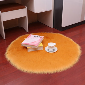 Round Soft Sheepskin Carpet for Living room Fluffy Faux Fur Wool Area Rugs Floor Mat White Modern Plush Carpets Rug Home Decor