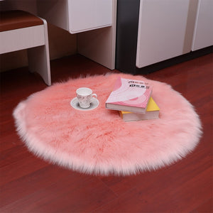 Round Soft Sheepskin Carpet for Living room Fluffy Faux Fur Wool Area Rugs Floor Mat White Modern Plush Carpets Rug Home Decor