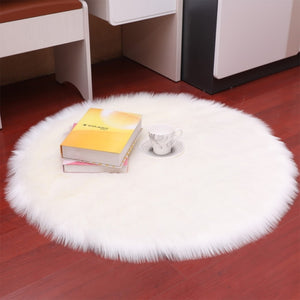 Round Soft Sheepskin Carpet for Living room Fluffy Faux Fur Wool Area Rugs Floor Mat White Modern Plush Carpets Rug Home Decor