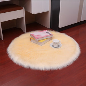 Round Soft Sheepskin Carpet for Living room Fluffy Faux Fur Wool Area Rugs Floor Mat White Modern Plush Carpets Rug Home Decor