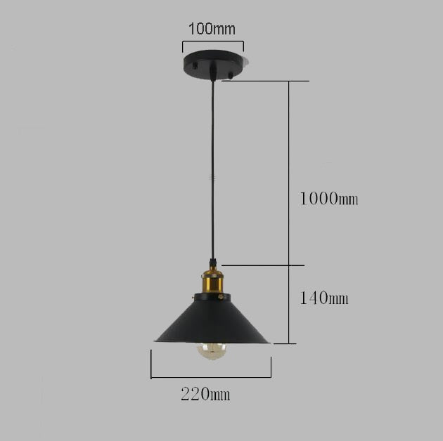 Black Vintage Industrial Pendant Light