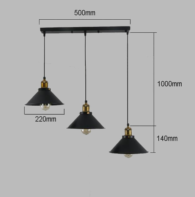 Black Vintage Industrial Pendant Light