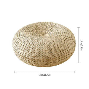 Natural Straw Round Ottoman