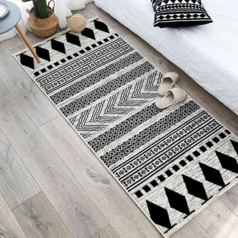 Moroccan Area Rugs Nordic Non-Slip Kitchen Door Mat Living Room Carpets Soft Flannel Bedroom Bedside Blanket Tatami Home Decor