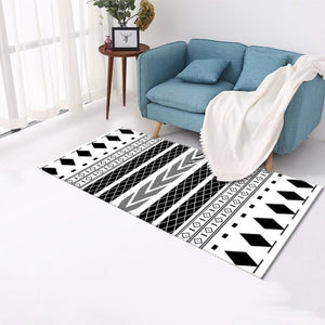 Moroccan Area Rugs Nordic Non-Slip Kitchen Door Mat Living Room Carpets Soft Flannel Bedroom Bedside Blanket Tatami Home Decor