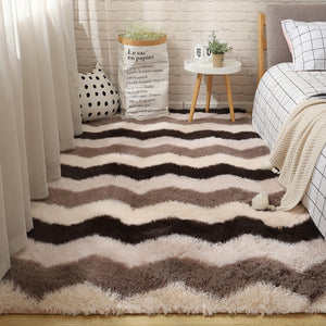 Fluffy Tie Dye Carpets For Bedroom Decor Modern Home Floor Mat Large Washable Nordica in the Living Room Soft White Shaggy Rug