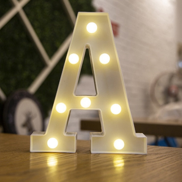 Alphabet Letter LED Lights Luminous Number Lamp Decor  Battery Night Light for home Wedding Birthday Christmas party Decoration