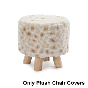 Artificial Wool Plush Fabric Ottoman Cover Footrest Covers Soft Sheepskin Chair Covers Footstool Protector Covers Without Stool