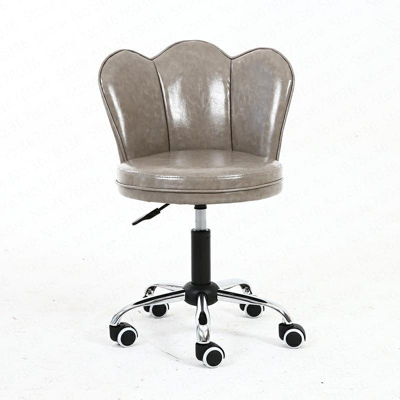 Simple Rotate Makeup Chair Modern Lifting Office Chair with Wheels Computer Chair PU and Metal Beauty Chair Home Furniture