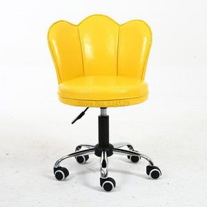 Simple Rotate Makeup Chair Modern Lifting Office Chair with Wheels Computer Chair PU and Metal Beauty Chair Home Furniture