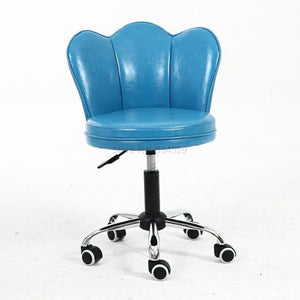 Simple Rotate Makeup Chair Modern Lifting Office Chair with Wheels Computer Chair PU and Metal Beauty Chair Home Furniture
