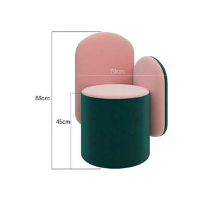 Customizable Nordic Light Luxury Bedroom Sofa Wrought Fabric Cactus Stool Minimalist Cafe High-End Restaurant VIP Sofa Set