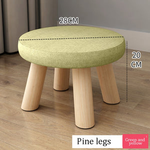 Small stool Household cloth art real wood shoes stool creative round stool sitting room small bench small chair sofa tea table l