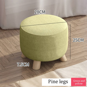 Small stool Household cloth art real wood shoes stool creative round stool sitting room small bench small chair sofa tea table l
