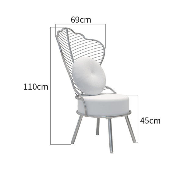 Customizable Nordic Light Luxury Bedroom Balcony Backrest Wrought Iron Modern Minimalist Cafe High-End Restaurant VIP Chair Set