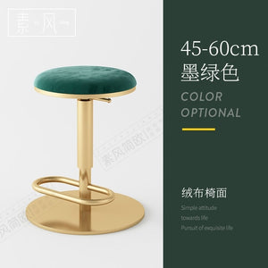 Hot Sale Nordic Light Luxury Home Backrest Bar Chair Height Adjustable Lifting High Chair Rotating Round Bar Stool High Quality