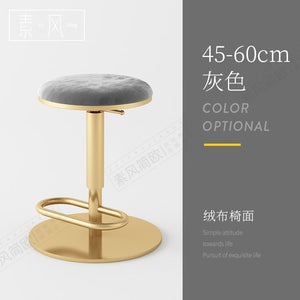 Hot Sale Nordic Light Luxury Home Backrest Bar Chair Height Adjustable Lifting High Chair Rotating Round Bar Stool High Quality