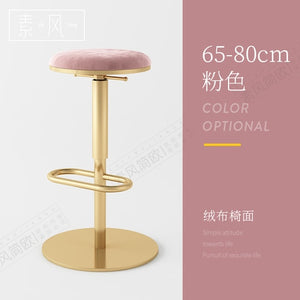 Hot Sale Nordic Light Luxury Home Backrest Bar Chair Height Adjustable Lifting High Chair Rotating Round Bar Stool High Quality