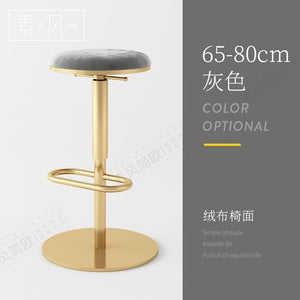 Hot Sale Nordic Light Luxury Home Backrest Bar Chair Height Adjustable Lifting High Chair Rotating Round Bar Stool High Quality