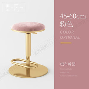 Hot Sale Nordic Light Luxury Home Backrest Bar Chair Height Adjustable Lifting High Chair Rotating Round Bar Stool High Quality