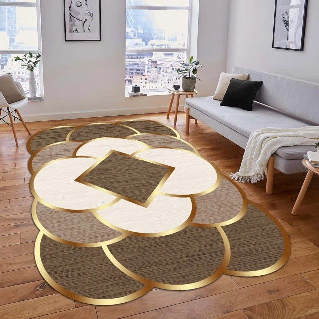 Living room Rug Laser-Cut Carpet Washable Artificial Leather Anti-Slip Soles With Special Pattern Multicolour Trend Model Decorative Rug Runner