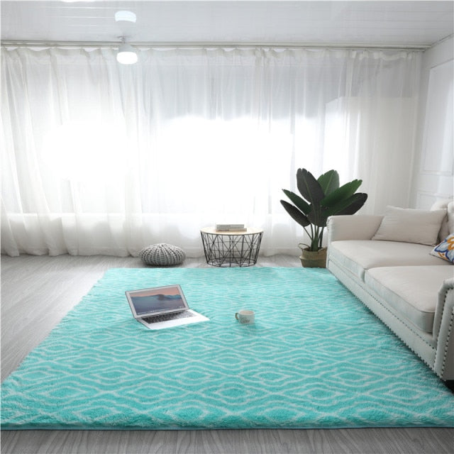 Large Rugs For Modern Living Room  Plush Carpet In Apartment Simple and Light Luxury Nordic Design Bedroom Decoration