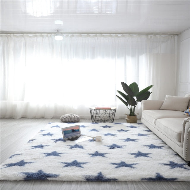 Large Rugs For Modern Living Room  Plush Carpet In Apartment Simple and Light Luxury Nordic Design Bedroom Decoration