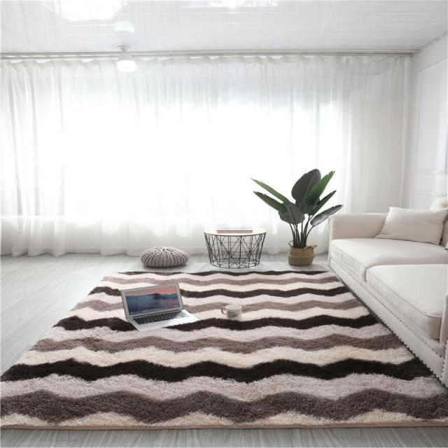 Large Rugs For Modern Living Room  Plush Carpet In Apartment Simple and Light Luxury Nordic Design Bedroom Decoration