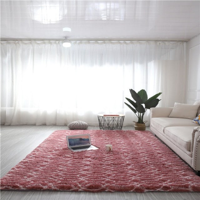 Large Rugs For Modern Living Room  Plush Carpet In Apartment Simple and Light Luxury Nordic Design Bedroom Decoration