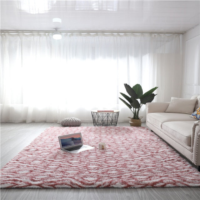 Large Rugs For Modern Living Room  Plush Carpet In Apartment Simple and Light Luxury Nordic Design Bedroom Decoration