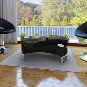 Black Coffe Table Coffee Sofa Side Table Tables Set for Living Room Tables Shape-Adjustable High Gloss