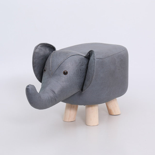 Cartoon Animal Elephant Calf Wooden Bench Home Decor Simple Fashion Creative Unique Shape Baby Sofa Adult Shoe Changing Stool