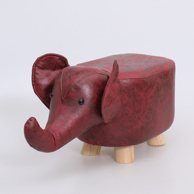 Cartoon Animal Elephant Calf Wooden Bench Home Decor Simple Fashion Creative Unique Shape Baby Sofa Adult Shoe Changing Stool