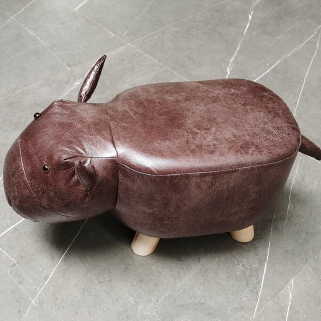 Cartoon Animal Elephant Calf Wooden Bench Home Decor Simple Fashion Creative Unique Shape Baby Sofa Adult Shoe Changing Stool