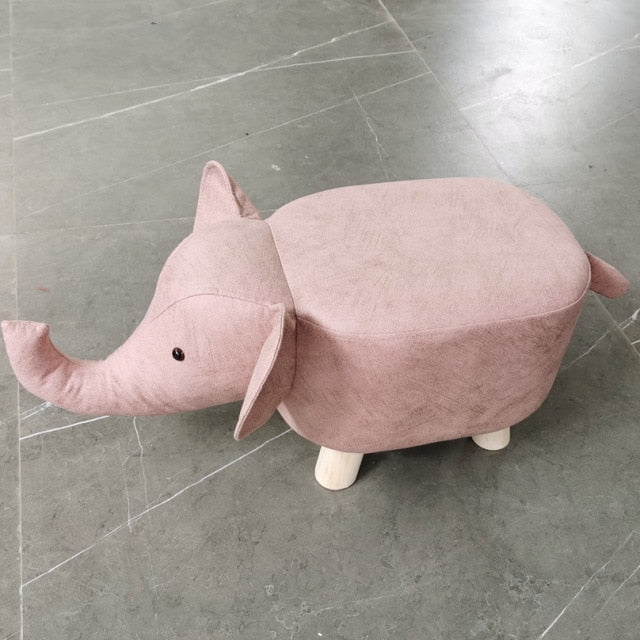 Cartoon Animal Elephant Calf Wooden Bench Home Decor Simple Fashion Creative Unique Shape Baby Sofa Adult Shoe Changing Stool