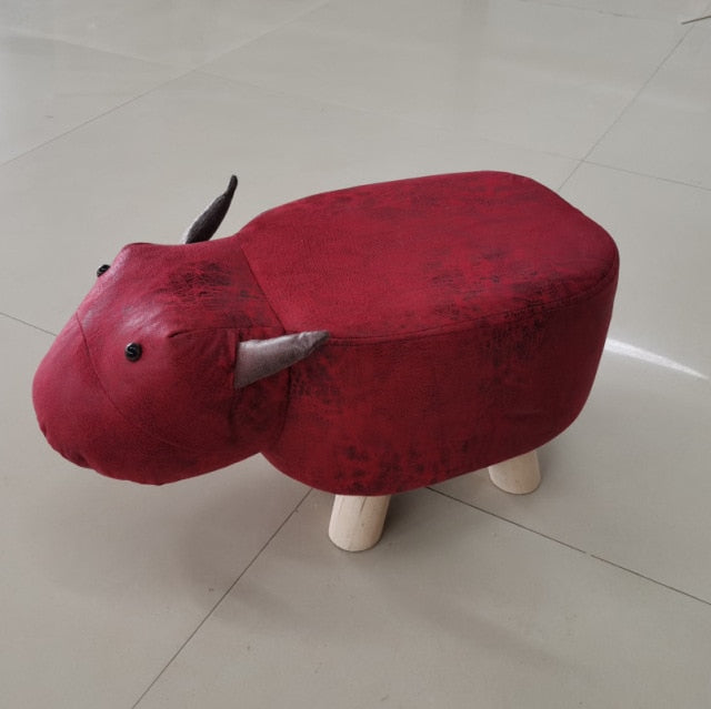 Cartoon Animal Elephant Calf Wooden Bench Home Decor Simple Fashion Creative Unique Shape Baby Sofa Adult Shoe Changing Stool