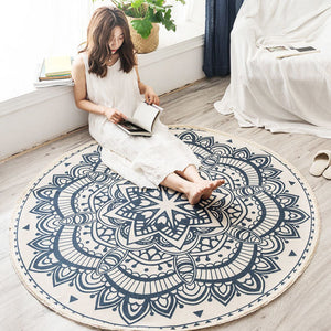 Nordic Ethnic Style Rug Cotton Linen Tassel Floor Mat Boho Round Carpet Home Hotel Living Room For Kids Anti Slip carpet Doormat