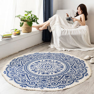 Nordic Ethnic Style Rug Cotton Linen Tassel Floor Mat Boho Round Carpet Home Hotel Living Room For Kids Anti Slip carpet Doormat