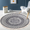 Retro Bohemian Round Carpet Hand Woven Cotton Linen Carpet Rug Bedside Rug Geometric Floor Mat Living Room Carpet Home Decor