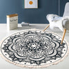 Retro Bohemian Round Carpet Hand Woven Cotton Linen Carpet Rug Bedside Rug Geometric Floor Mat Living Room Carpet Home Decor